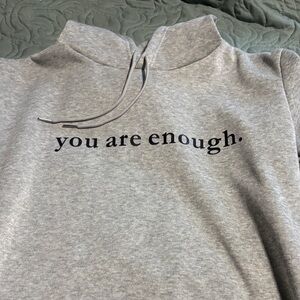 Gray Women's Hoodie with Inspirational Text